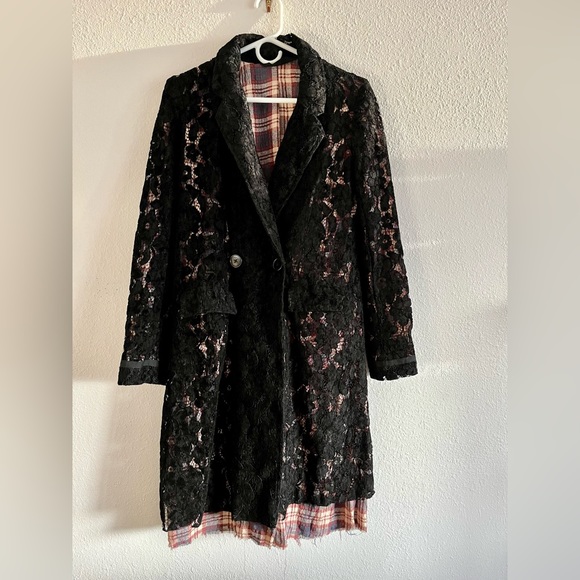 ***SOLD***New Free People Long Lace Black Jacket Blazer - Picture 5 of 17
